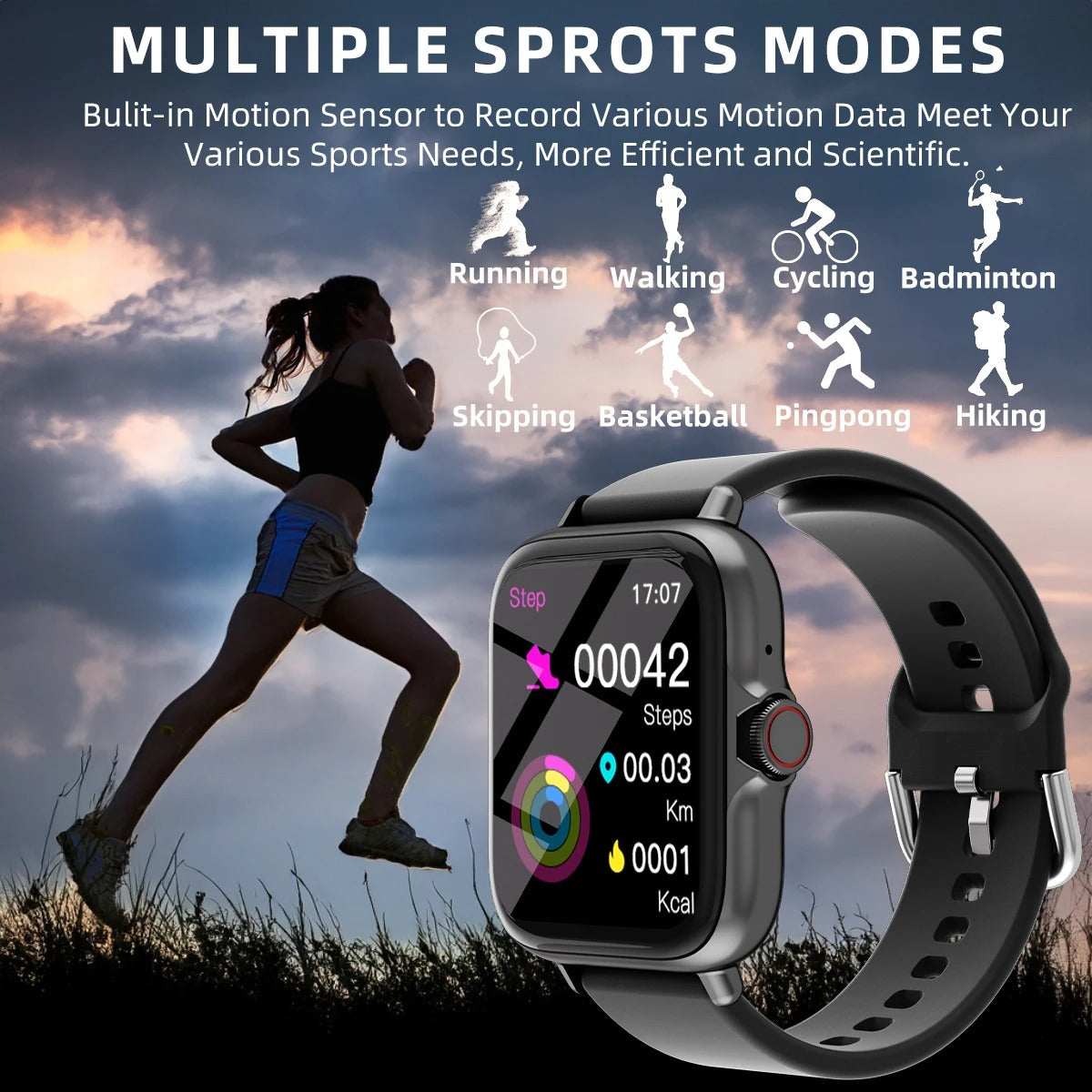 1.83'' Waterproof Smart Watch - Compatible with iOS & Android